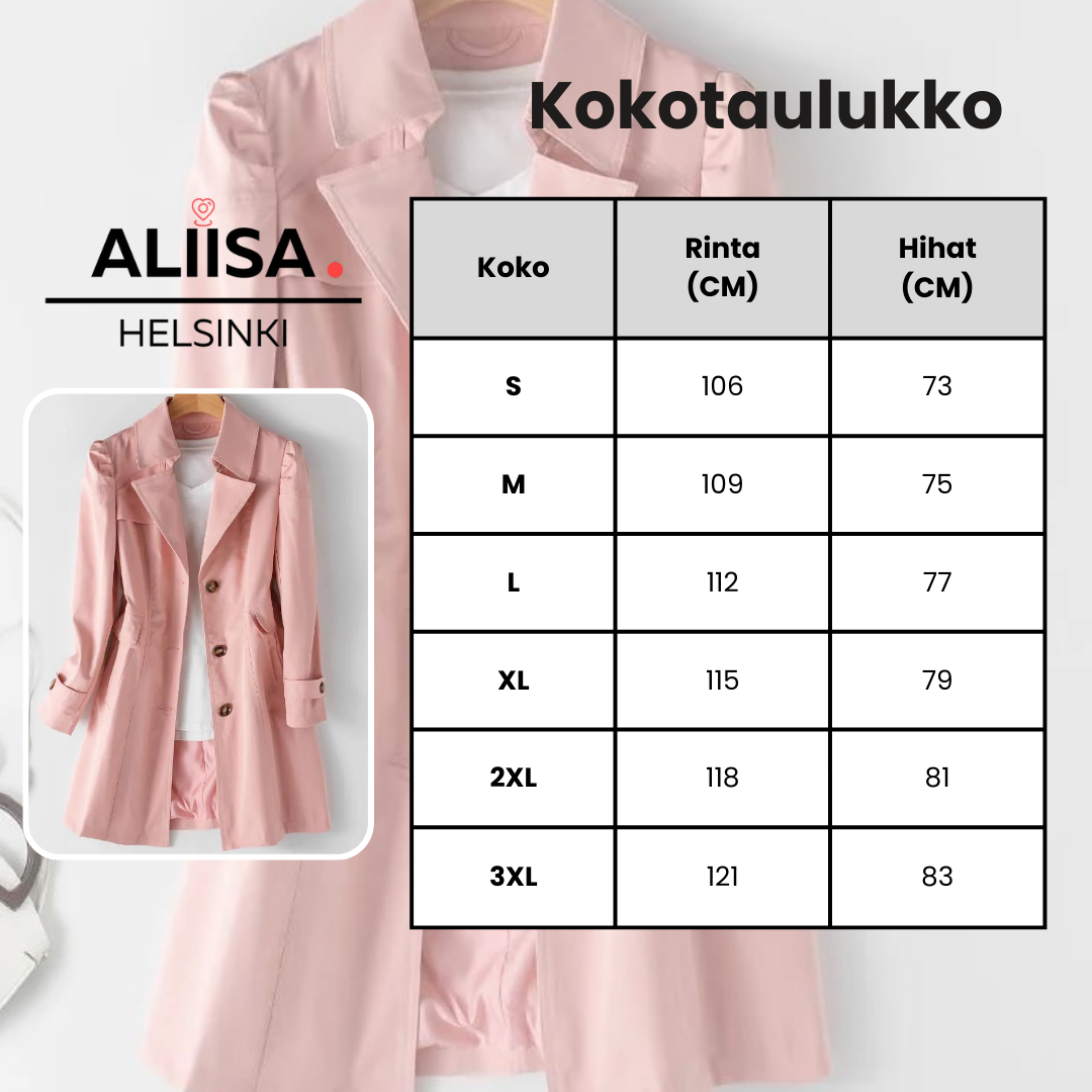 Elina™ - Naisten tyylikäs trenssitakki
