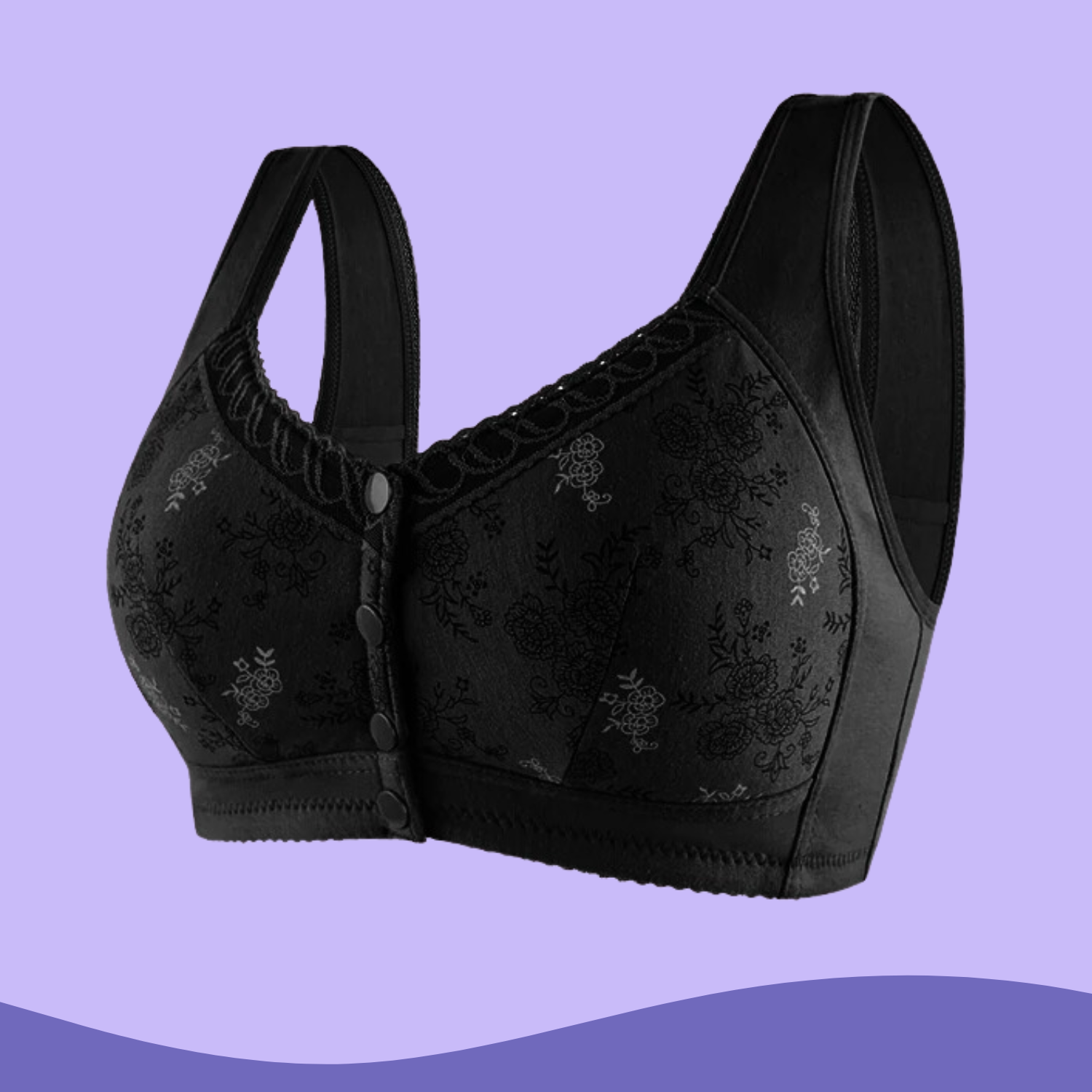 ComfyShape™ | Puuvillaiset rintaliivit painikkeella