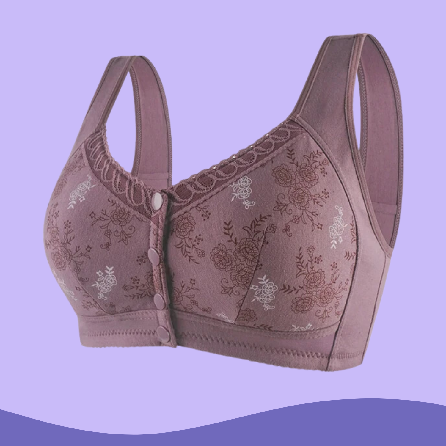 ComfyShape™ | Puuvillaiset rintaliivit painikkeella