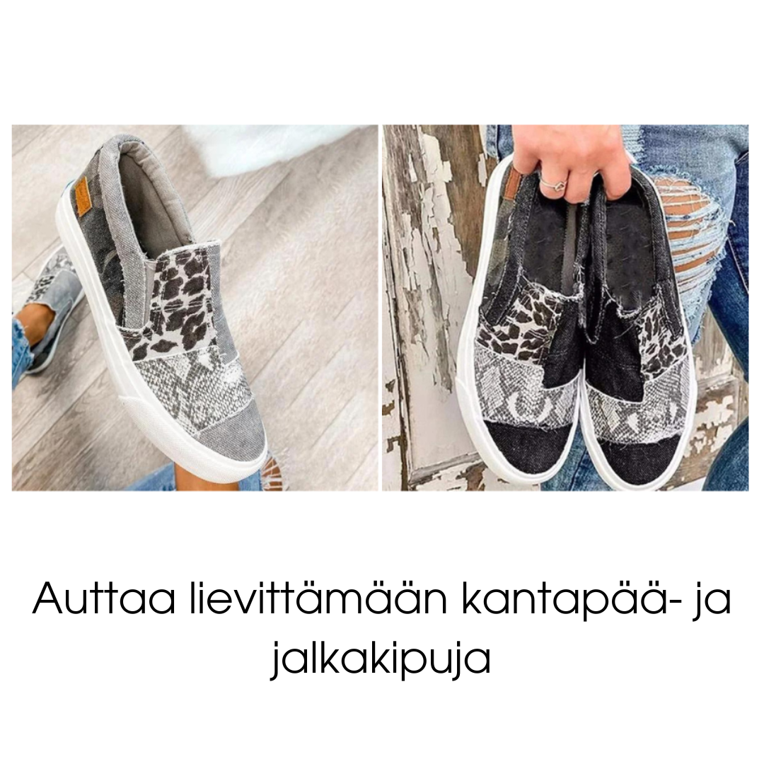RawPrints™ | Rento kangas matalat kengät, joissa on eläinkuvio ja raaka leikkaus