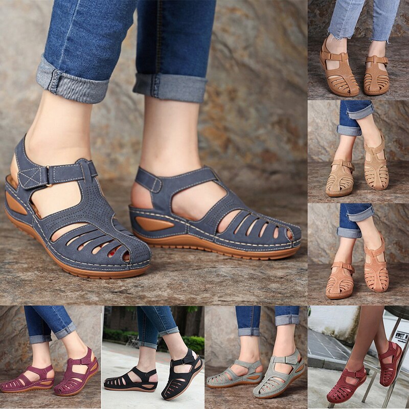 Christina's™ | Nahkaiset retro-ortopediset sandaalit